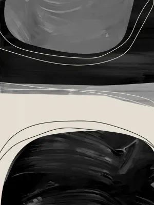 KIT 2 QUADROS DECORATIVOS - ABSTRATO PRETO E CINZA